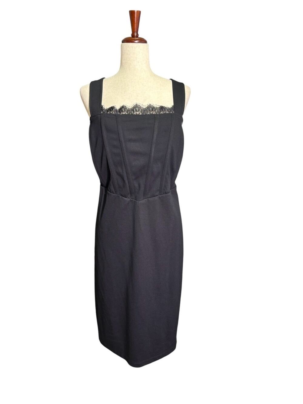 NWT Torrid Black Lace Trim Corset Bodycon Dress Goth Pinup Cocktail Size 18